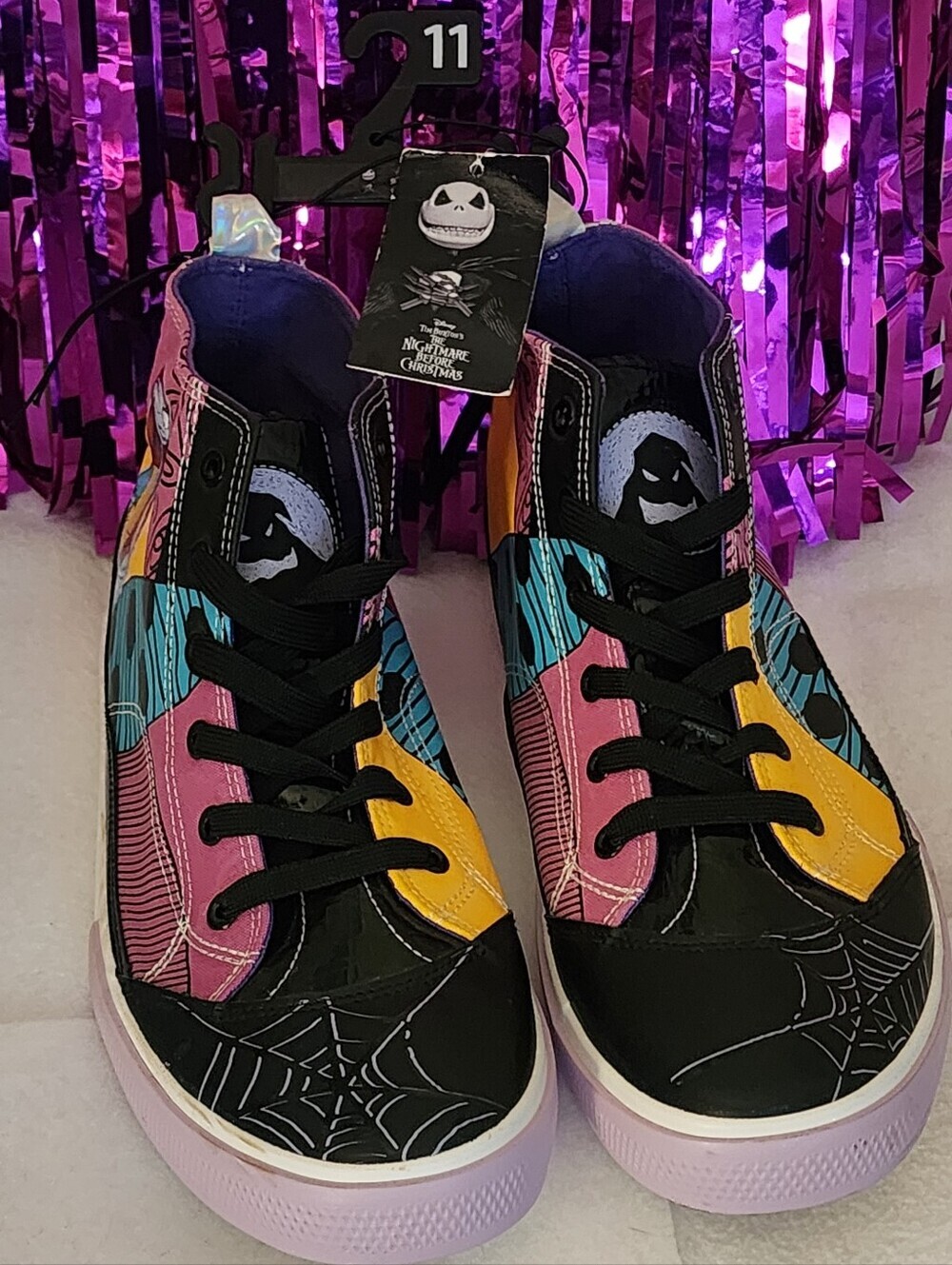 Disney's Nightmare Before Christmas Women's High Top Lace-Up Sneakers Sz 11 NWT